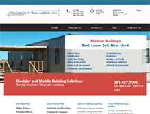 Tablet Screenshot of precisionstructuresinc.com